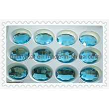 Oval plano nuevo no Hot Fix Rhinestone coser en (1063)